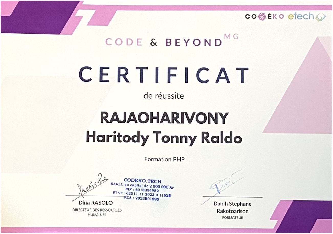 Certification PHP Avancé